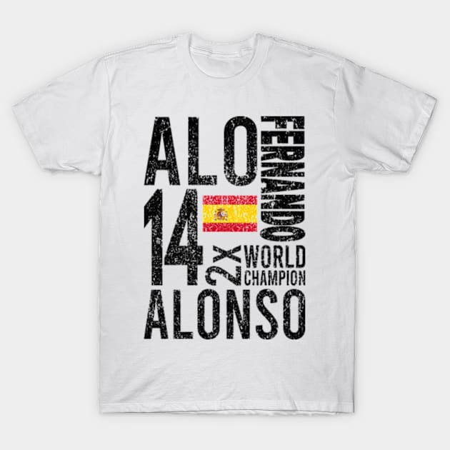 Alonso Two Time World Champion T-Shirt by Worldengine